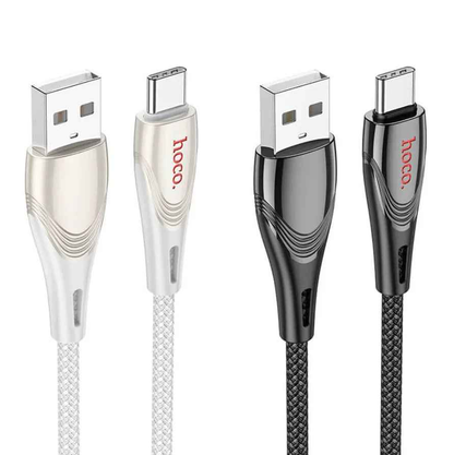 Techplus HOCO U133 USB-C fast charging cable, 1.2m braided USB-C cable with 3A charging capability.