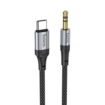 Techplus Hoco USB-C to 3.5mm Aux Cable UPA26 showing the cable with USB-C and 3.5mm connectors on a white background.