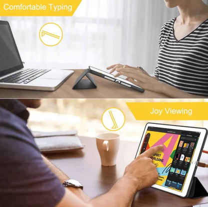 TechPlus iPad 5th Gen 9.7-inch ultra slim smart case with trifold design, providing protective cover and easy access to device features.