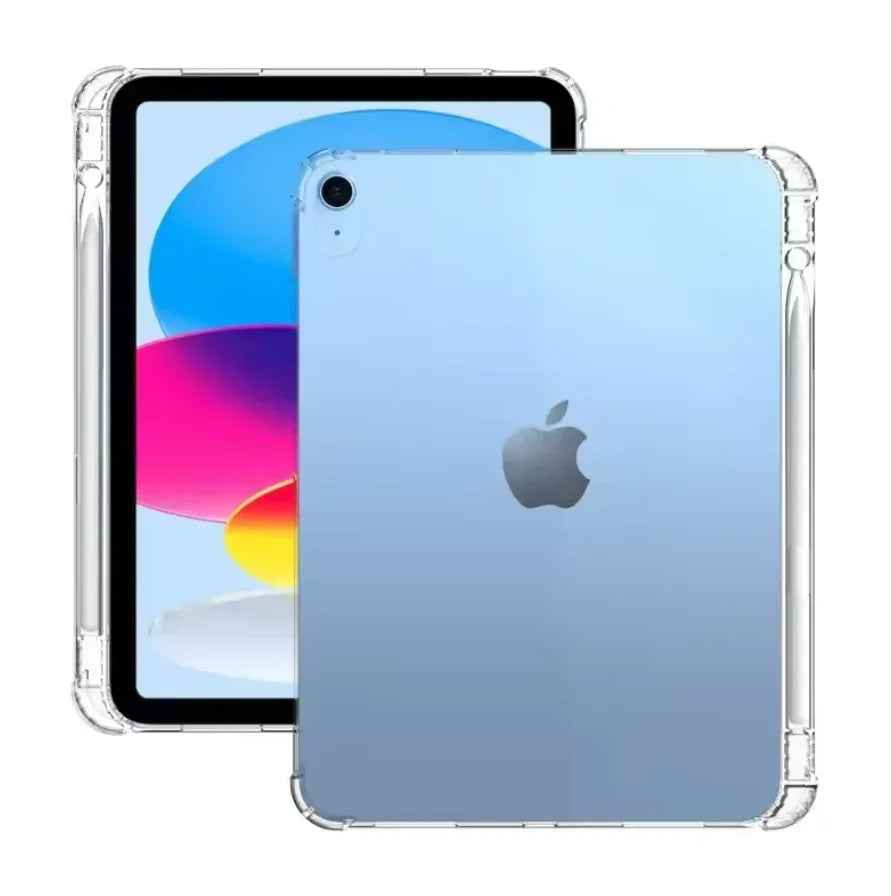 Techplus clear case for iPad Pro 11 1st Gen 2021, slim transparent protective cover showing the iPad's design and edges.
