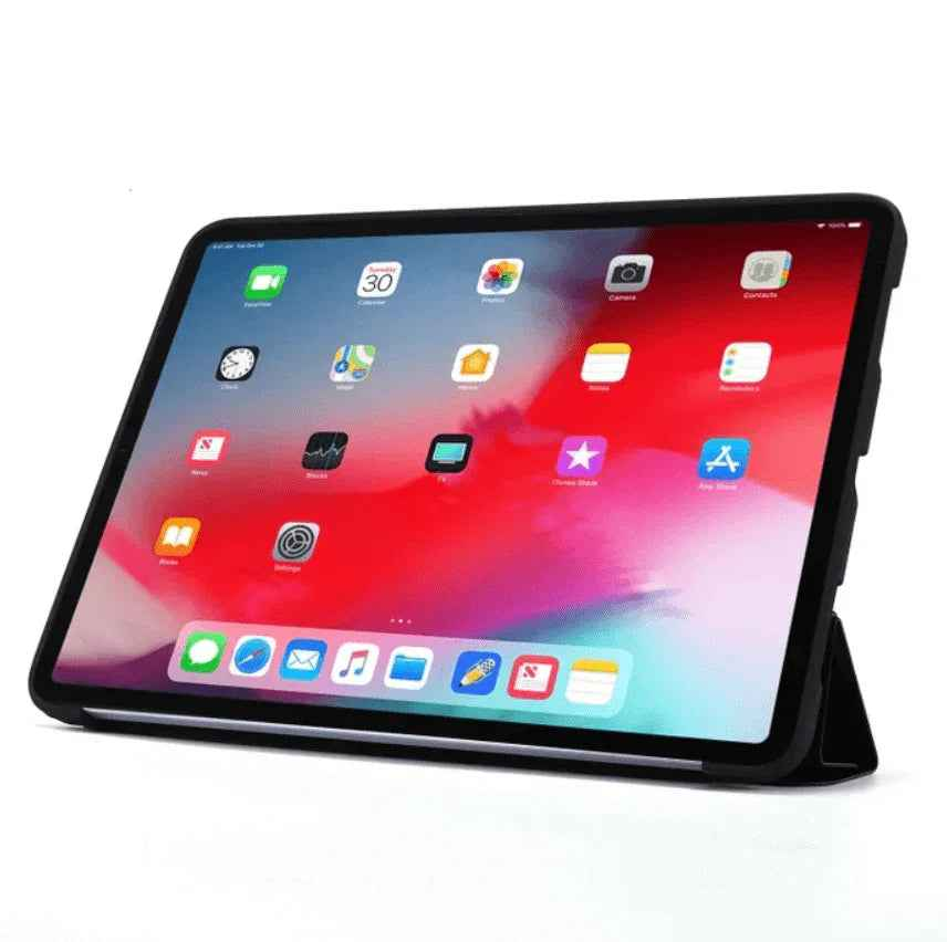 Techplus iPad Pro 11 case for 2nd to 4th gen with ultra-slim trifold smart cover, showing the sleek, protective design.