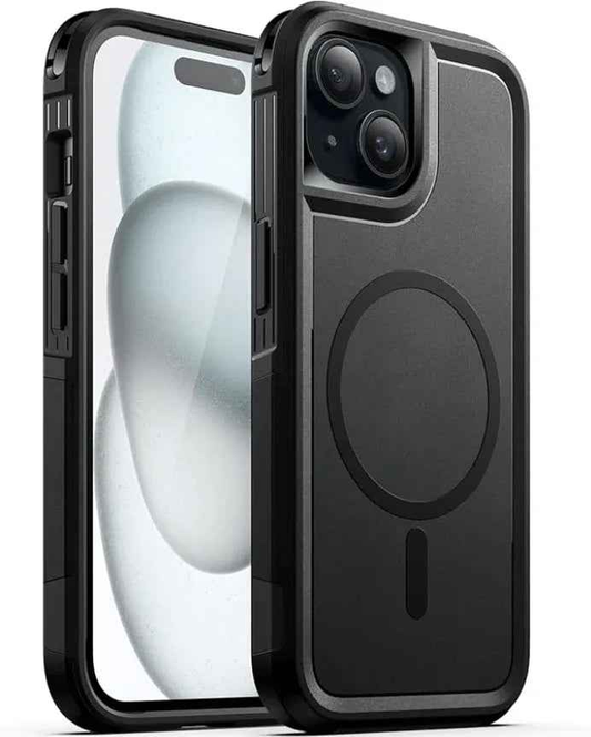 Techplus rugged shockproof iPhone 16 Plus MagSafe case, heavy-duty cover with textured grip and reinforced edges.