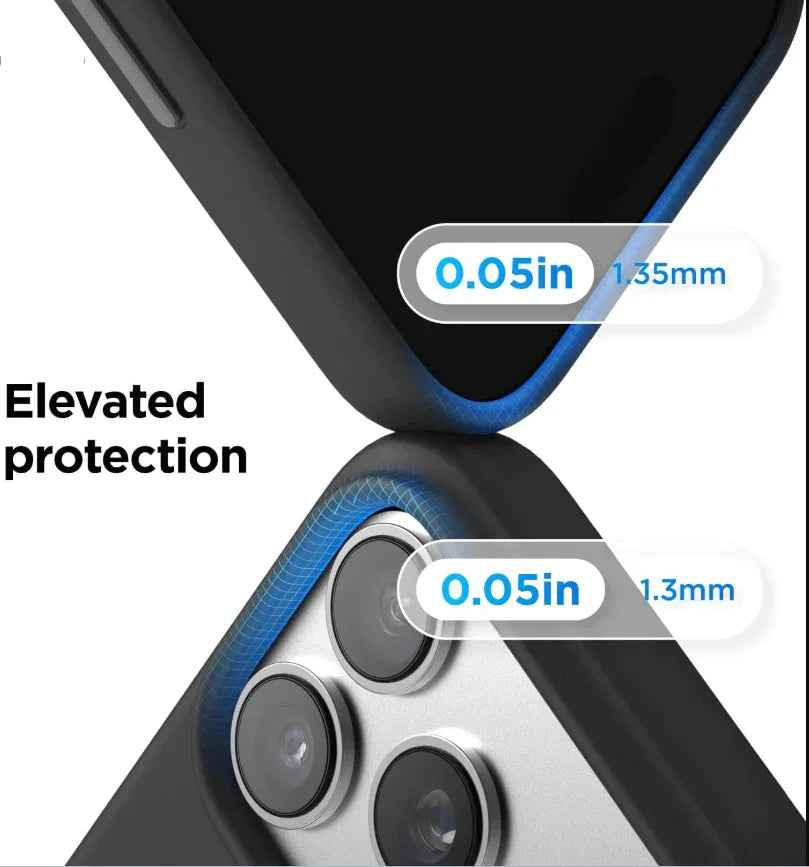 Black silicone case for iPhone 17 Pro Max by TechPlus, soft protective cover with a smooth, snug fit for the smartphone.