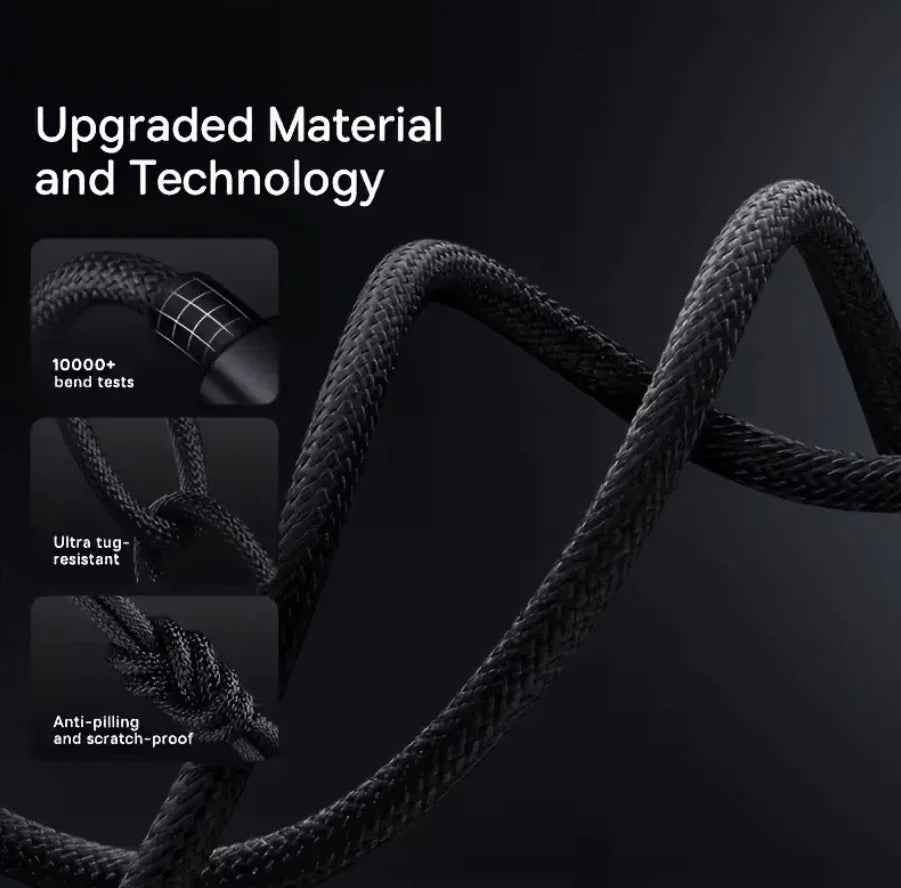Techplus Micro USB nylon braided cable for fast charging and data sync, shown with USB connectors on a white background.