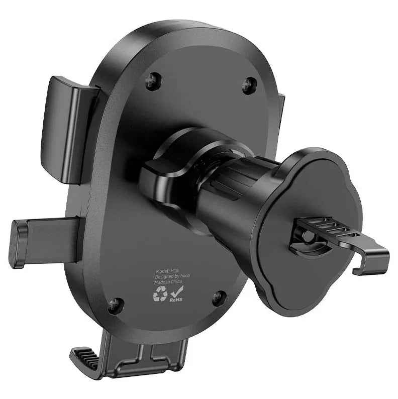 Techplus universal gravity car phone holder mounted on air vent with auto clamp for secure smartphone grip.