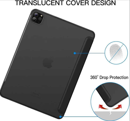 Black TechPlus iPad Pro 11 2nd Gen 2020 Smart Case protecting the tablet with a sleek, fitted design.