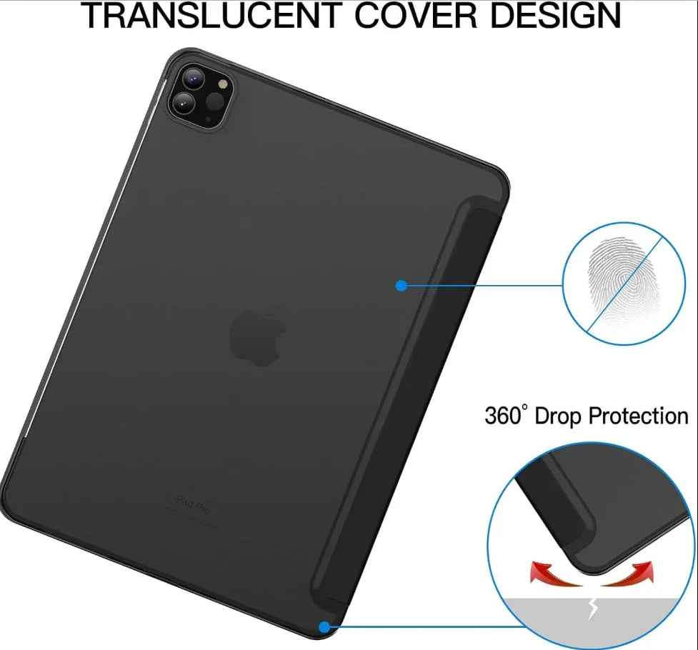 Black TechPlus iPad Pro 11 3rd Gen 2021 protective case showing front and back coverage for the tablet.