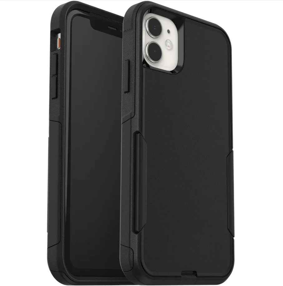 Techplus iPhone 12 dual layer armor hard phone case showing rugged design and precise cutouts for buttons and camera.
