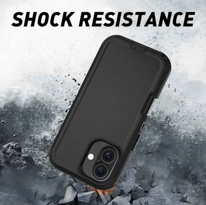 Techplus iPhone 16 Plus heavy-duty shockproof mobile phone case showing rugged exterior and precise cutouts for buttons and ports.