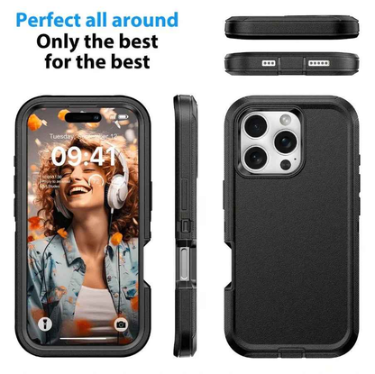 Techplus iPhone 16 Pro Max heavy-duty shockproof mobile phone case showing rugged design and durable materials.