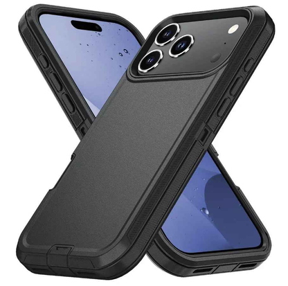 Techplus iPhone 17 Pro Max triple layer armor hard case showing rugged design and protective layers for mobile phone security.