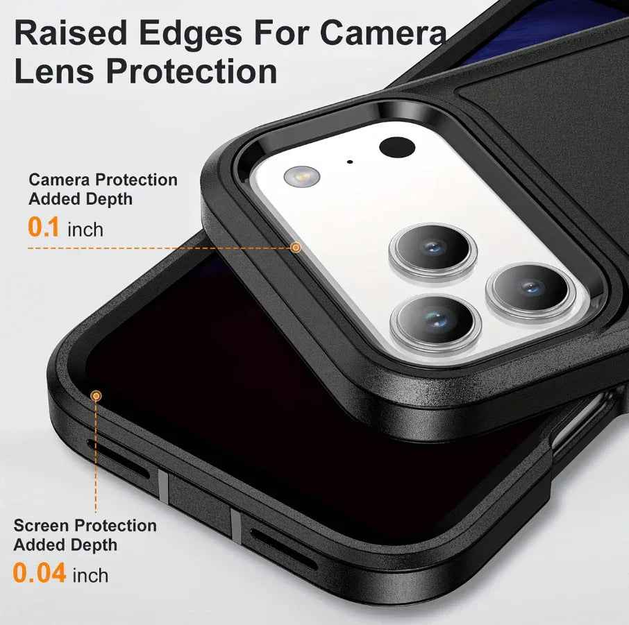Techplus iPhone 17 Pro Max triple layer armor hard case showing rugged design and textured surface for added protection.