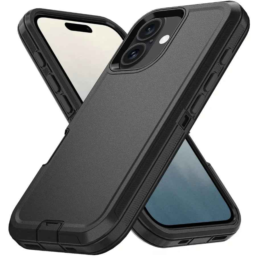 Techplus iPhone 17 triple-layer armor hard case protecting the smartphone with a rugged, durable design and precise cutouts.