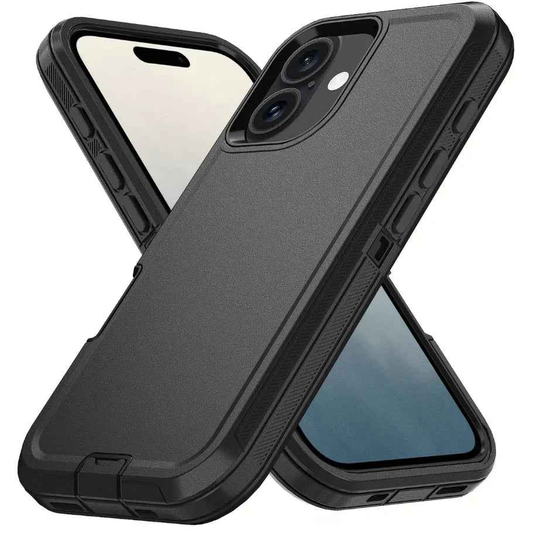 Techplus iPhone 17 triple-layer armor hard case protecting the smartphone with a rugged, durable design and precise cutouts.