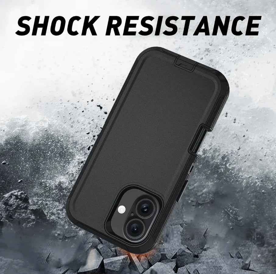 Techplus iPhone 17 triple layer armor hard case showing rugged design and textured surface for durable mobile phone protection.