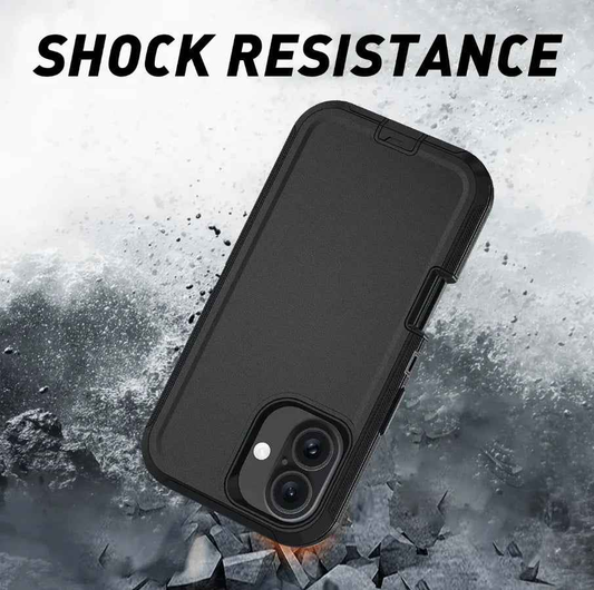 Techplus iPhone 17 triple layer armor hard case showing rugged design and textured surface for durable mobile phone protection.