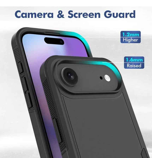 Techplus iPhone Air Dual Layer Armor Hard Case showing rugged, dual-layer design for durable mobile phone protection.