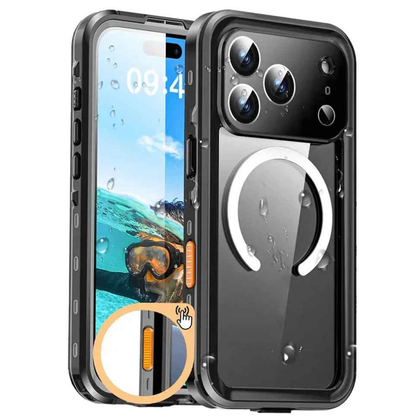 Techplus Redpepper MagSafe waterproof shockproof case for iPhone 17 Pro Max, showing durable protective cover with MagSafe ring.