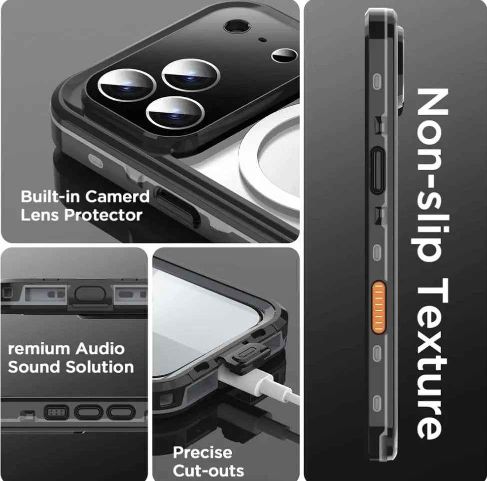 Techplus Redpepper MagSafe waterproof shockproof phone case for iPhone 17 Pro Max, durable and secure protection.