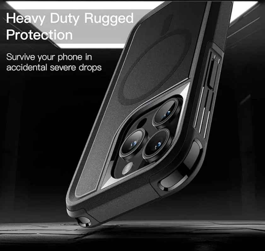 Techplus iPhone 14 Pro Max MagSafe case, rugged shockproof heavy-duty mobile phone cover with textured exterior.