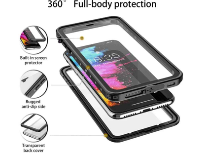 Redpepper waterproof case for iPhone X by Techplus, full protective mobile phone cover in red with durable, splash-proof design.