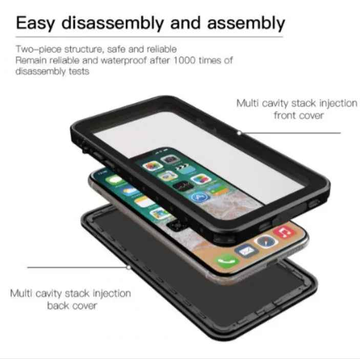 Redpepper waterproof case for iPhone XR by TechPlus, full protective mobile phone cover in bright red color.
