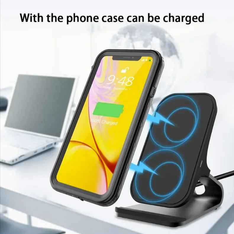 Redpepper waterproof protective case for iPhone XR by techplus, full coverage mobile phone case in bright red color.