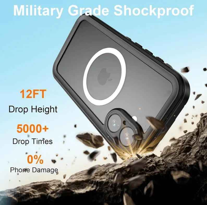 Techplus Redpepper waterproof MagSafe case for iPhone 17 with shockproof design, durable mobile phone cover in vibrant red color.
