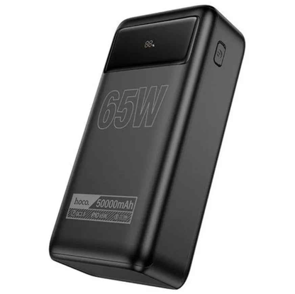 Techplus 65W PD+QC portable power bank with LED display, torch light, and 50000mAh capacity for charging devices on the go.