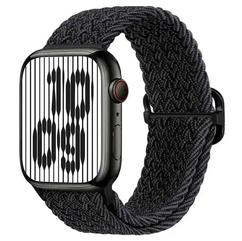 Techplus Apple Watch Nylon Band with adjustable braided design, lightweight and stretchy for comfortable wear.