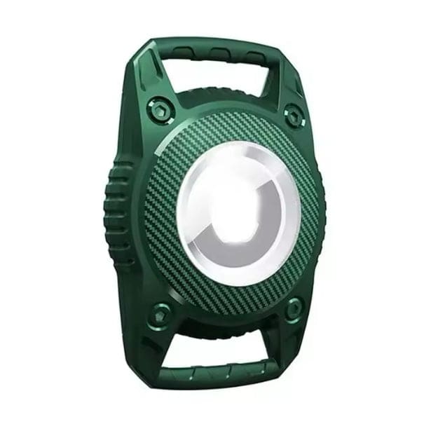 Black waterproof Apple Air Tag holder for straps, designed to securely protect and attach the Air Tag to accessories.