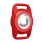 Black waterproof Apple AirTag holder for straps, designed by That Watch Shop, securely protects your AirTag during outdoor activities.