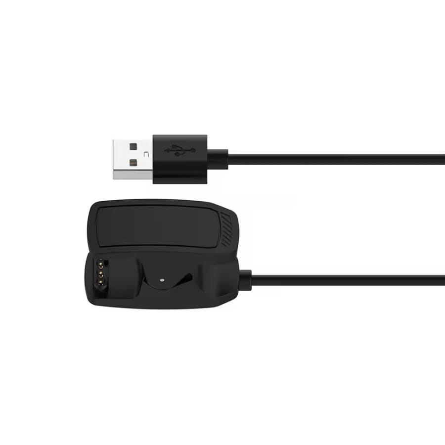 Garmin Descent watch series charger, compatible with Garmin dive watch, shown with charging cable and connection port.