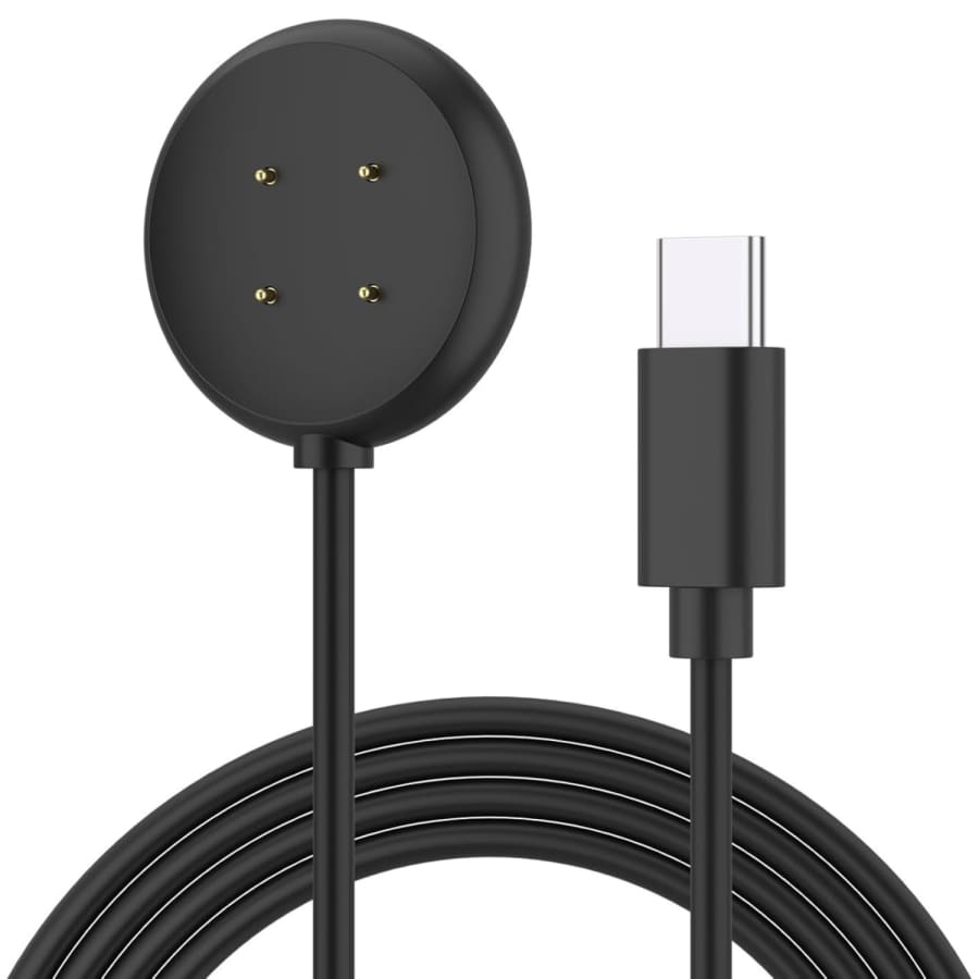 Black USB-C magnetic charger cable for Google Pixel Watch 2 and 3, 1 meter long, compatible with That Watch Shop chargers.