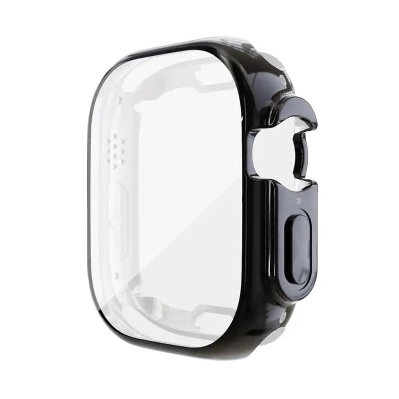 Black protective case for Apple Watch Ultra 3 (49mm), designed to shield and enhance the watch's appearance.