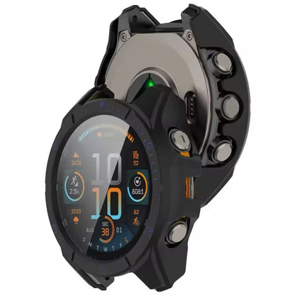 Black protective watch case for Garmin Fenix 8 51mm series, designed to shield and protect the smartwatch from scratches and impacts.