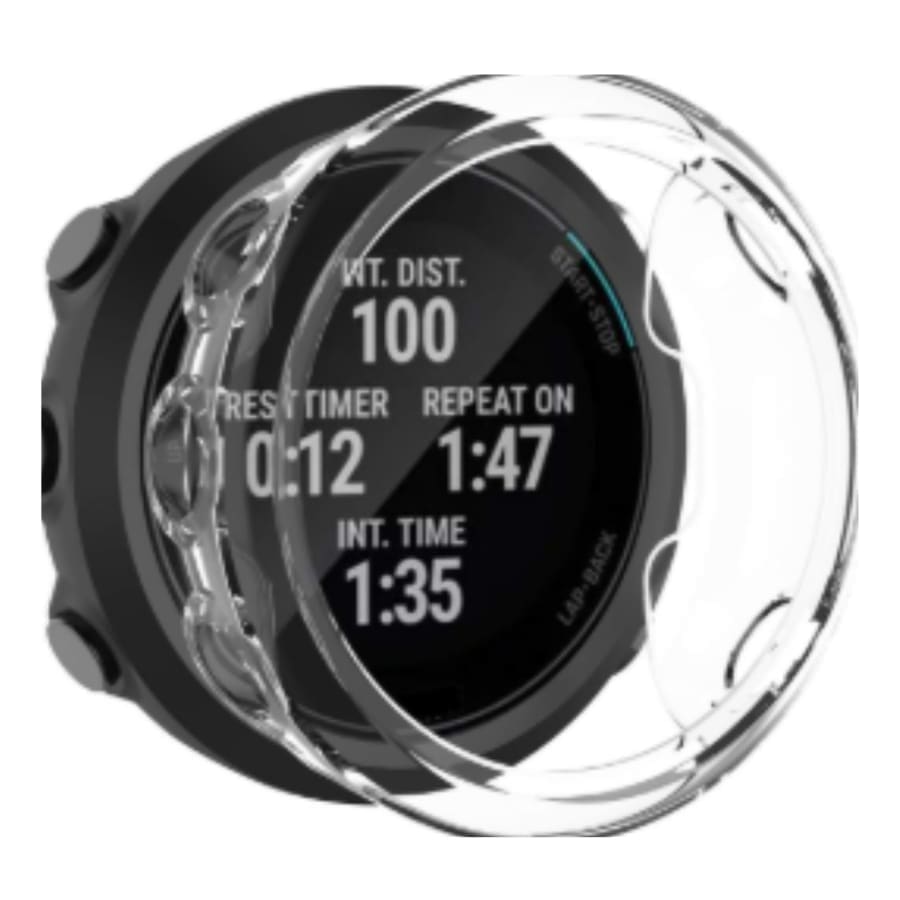 Clear protective case for Garmin Forerunner 45 (39mm) watch, made by That Watch Shop, showcasing the transparent watch cover.