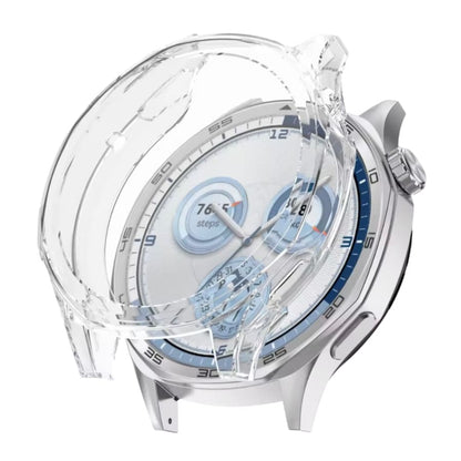 Clear protective watch case for Huawei GT5 46mm, made by That Watch Shop, showing the transparent design fitting the smartwatch.