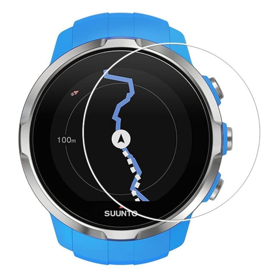Clear screen protector for Suunto Spartan Sport watch case, designed to protect the watch's display from scratches and damage.