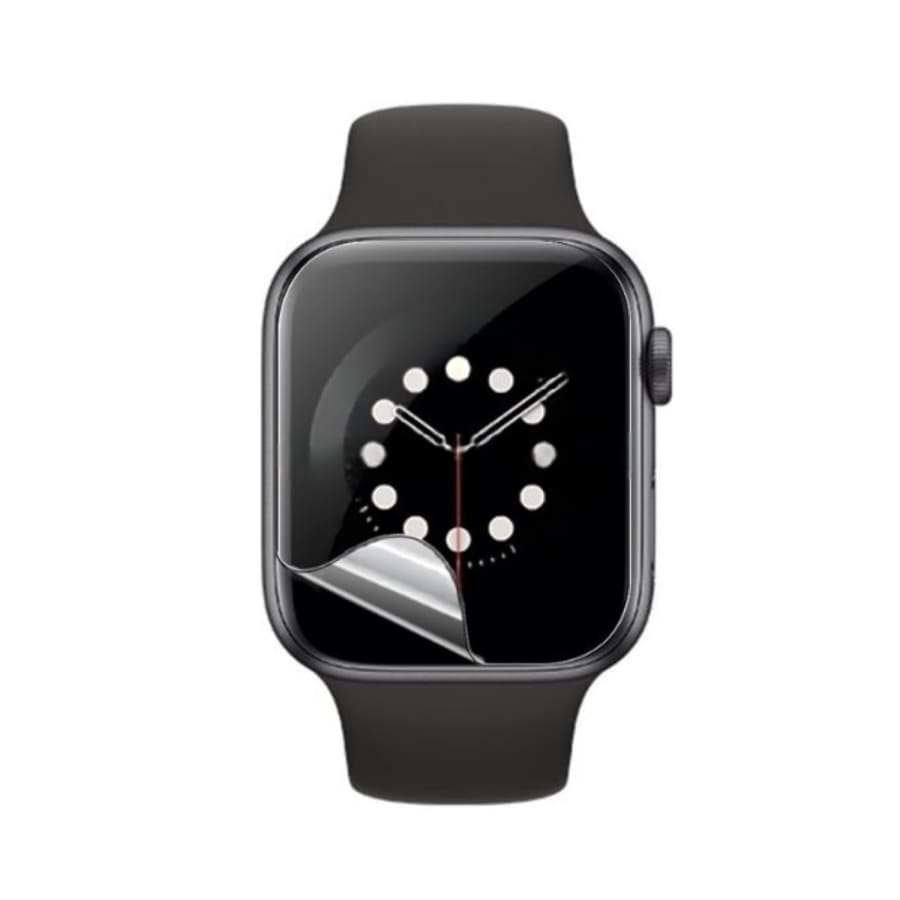 Hydrogel screen protectors for Apple Watch Series 6 44mm, pack of 6, with clear, protective layer for watch screens.