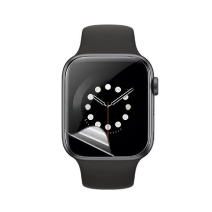 Hydrogel screen protectors for Apple Watch Series 6 44mm, pack of 6, with clear, protective layer for watch screens.