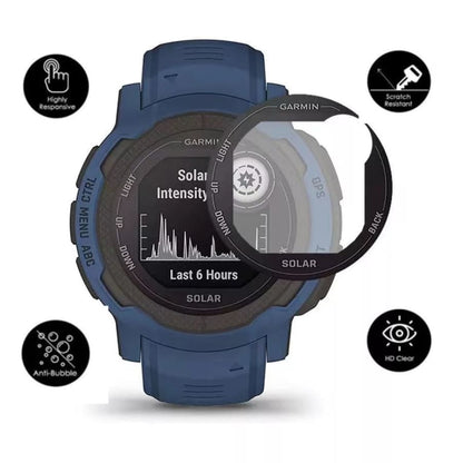 Garmin Instinct 2S Series watch screen protector by That Watch Shop, showing clear transparent protection for watch display.