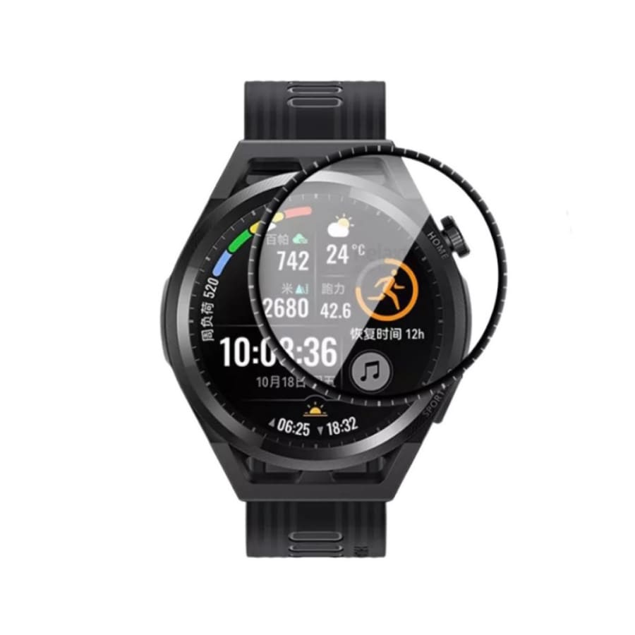 Huawei GT Runner watch screen protector from That Watch Shop, clear protective film covering the watch face.