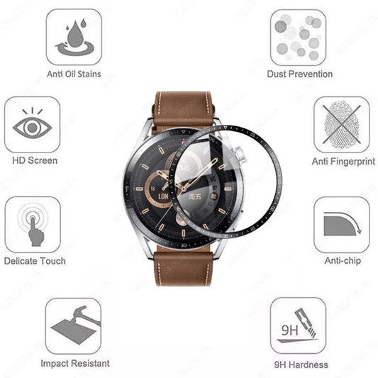 Huawei GT3 46mm watch screen protector by That Watch Shop, clear protective film on smartwatch display.