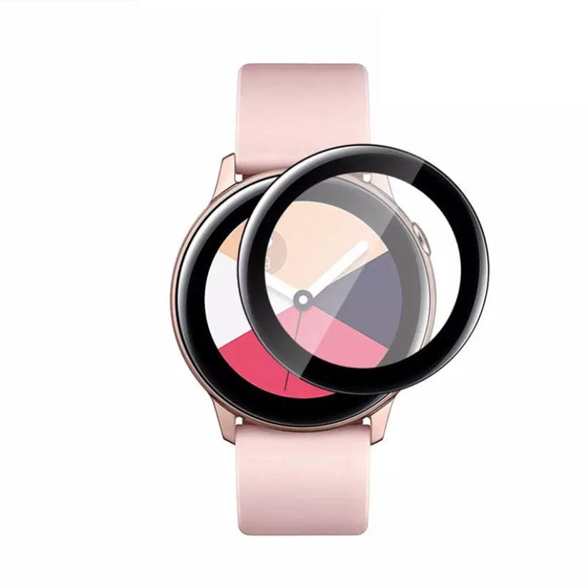 Samsung Galaxy Watch Active 2 40mm screen protector by That Watch Shop, clear protective film on watch face.