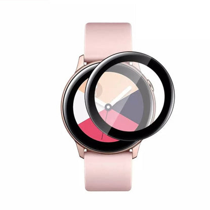 Samsung Galaxy Watch Active 2 40mm screen protector by That Watch Shop, clear protective film on watch face.