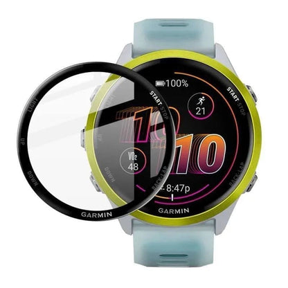 Pair of Garmin Forerunner 570 42mm watch screen protectors from That Watch Shop, designed to guard against scratches and damage.