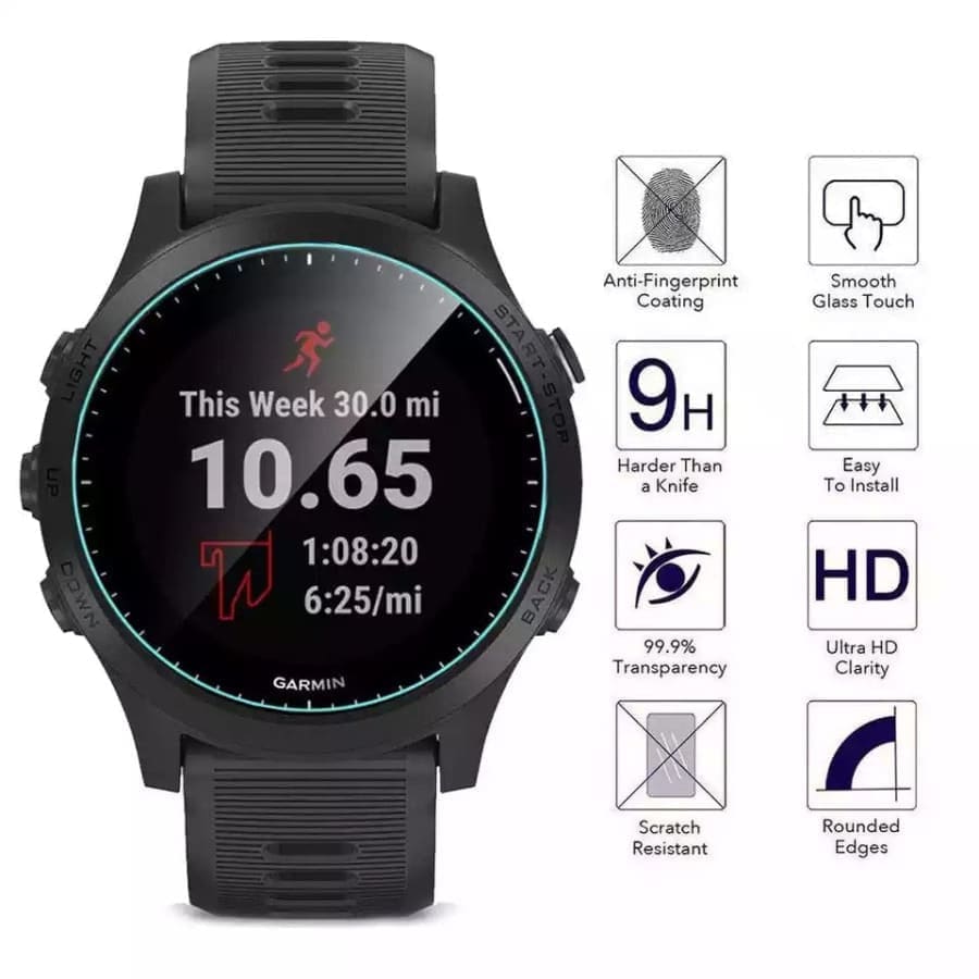 Hydrogel screen protectors for Garmin Forerunner 935 smartwatch, pack of 6, providing durable, clear protection for the watch screen.