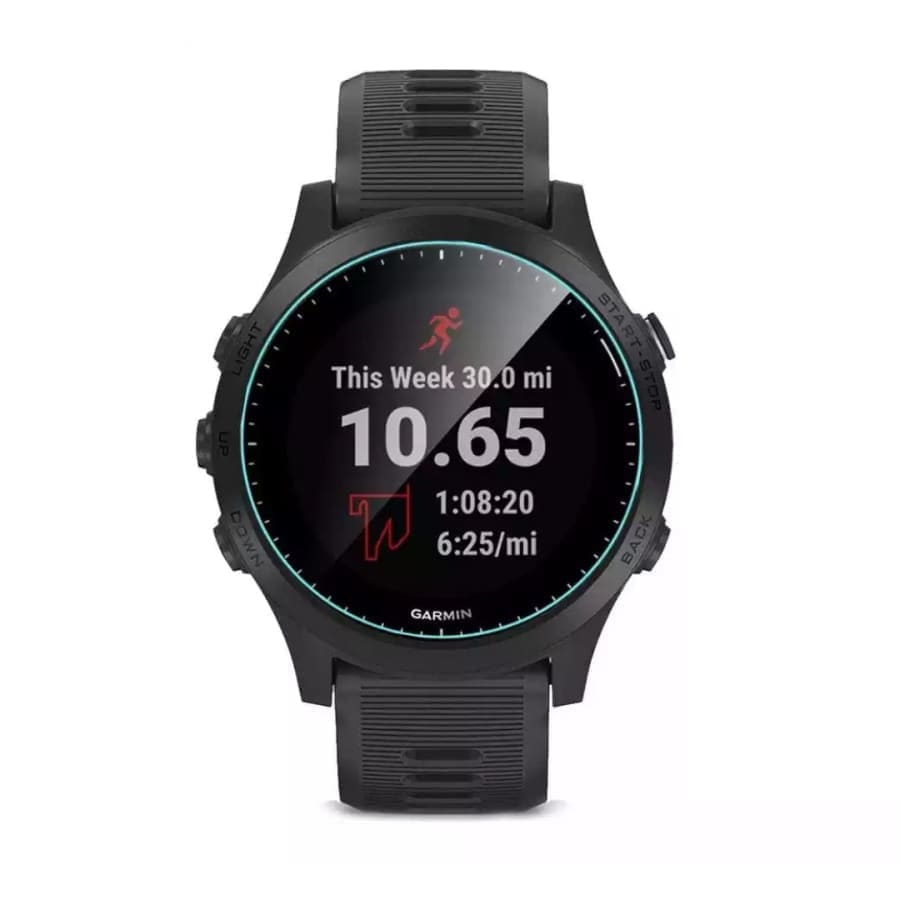 Pack of two Garmin Forerunner 935 screen protectors, clear watch screen protectors from That Watch Shop for Garmin GPS running watch.