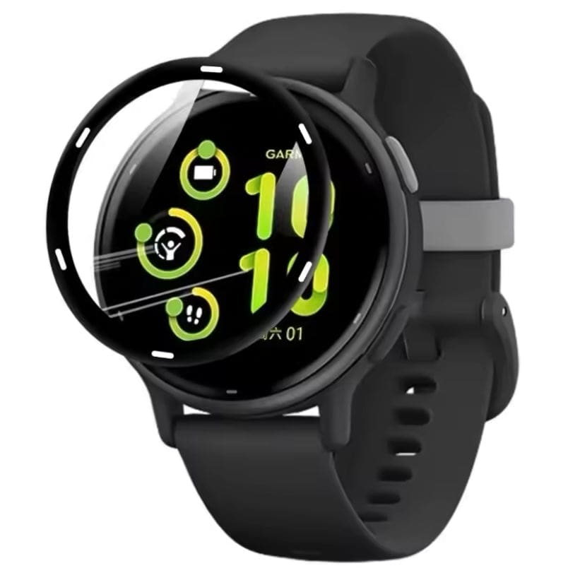 Pack of two Garmin Vivoactive 5 screen protectors by That Watch Shop, clear protective film for smartwatch screens.